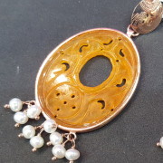Orecchini con giada arancione