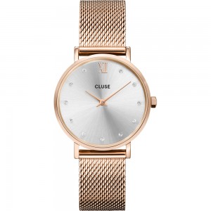 Minuit Mesh Crystals Silver Rose Gold