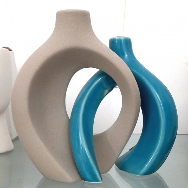 Vaso Intreccio Tokio Blu Tortora