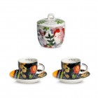 Set 2 Tazze caffè Nere con Zuccheriera